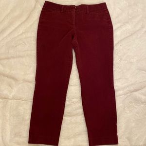 Women's Worthington Burgandy Ankle Length Pants Size 4